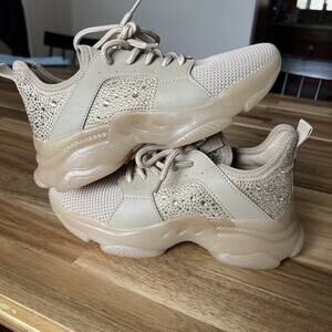 Steve Madden Ganzo Rhinestone Embellished Chunky Lace-Up Sneakers size 7.5‎